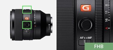 SONY FE 50mm F1.2 GM - bouton de verrouillage de la mise au point personnalisable et autres commandes avancées