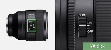SONY FE 50mm F1.2 GM - bague d'ouverture avec commutateur marche/arrêt