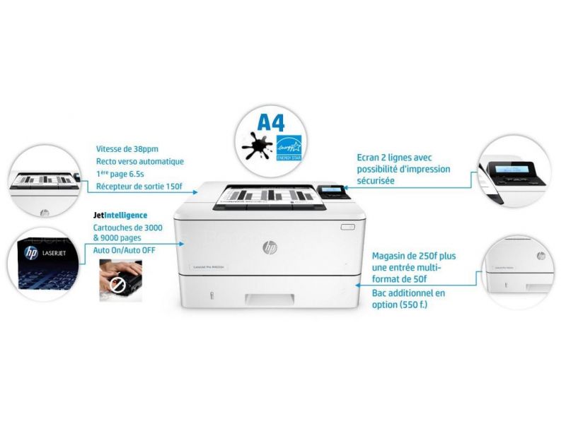 HP LaserJet Pro M402n - keep the flexibility of your business as needs change and opportunities arise, whether in the office or on the road.  ethernet features let you stay connected and work seamlessly wherever you are.