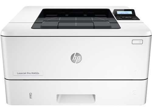 HP LaserJet Pro M402n - get your office up and running with this powerful, time-saving printer.  Print your first page faster than competing solutions and protect your device, data, and documents from start up to shutdown.