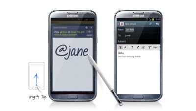 Samsung Galaxy Note II - fonction "commande rapide"