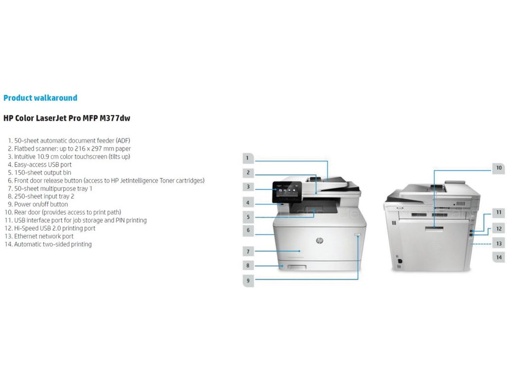 HP Color LaserJet Pro MFP M377dw  vue de gauche  thumbnail