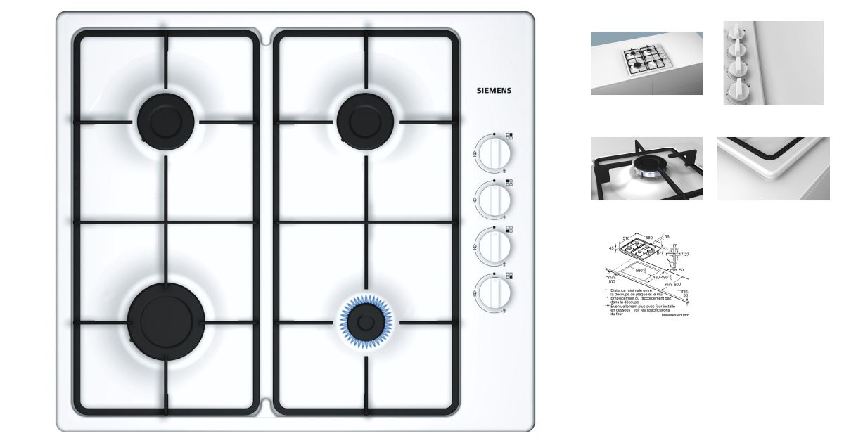 SIEMENS EB6B2PB60 Plaques de cuisson